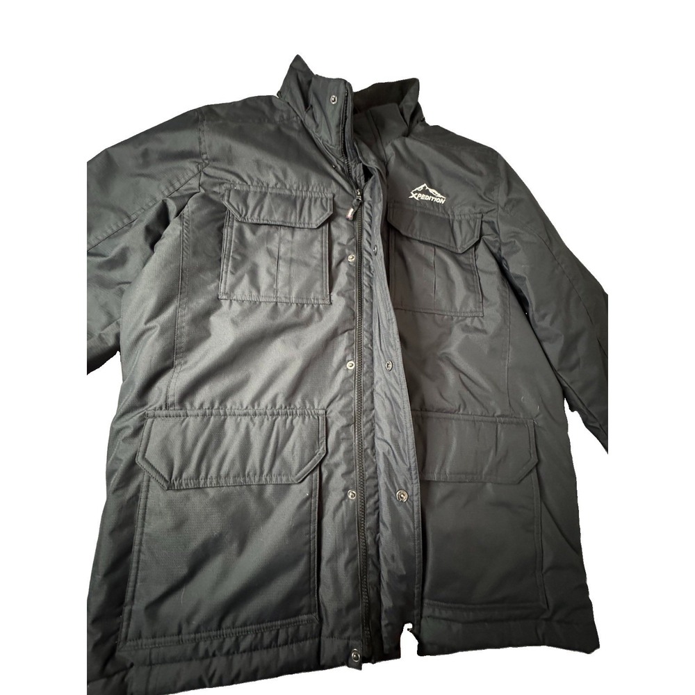 Xpedition Mens Winter Jacket Black Ripstop Quilted Puffer Coat Cargo Pockets XL - Picture 3 of 12